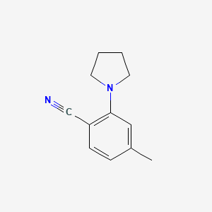 molecular formula C12H14N2 B1428053 4-Methyl-2-(pyrrolidin-1-yl)benzonitrile CAS No. 1248825-35-5