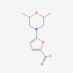 molecular formula C11H15NO3 B1428056 5-(2,6-二甲基吗啉基)呋喃-2-甲醛 CAS No. 1181388-11-3