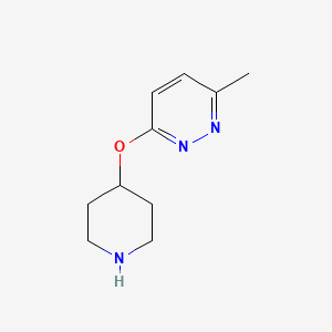 molecular formula C10H15N3O B1428057 3-Methyl-6-(piperidin-4-yloxy)pyridazine CAS No. 1420973-75-6