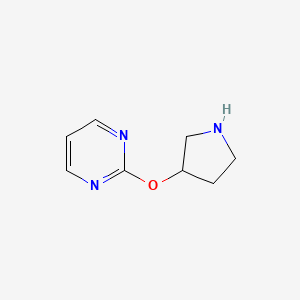 molecular formula C8H11N3O B1428059 2-(吡咯烷-3-氧基)嘧啶 CAS No. 950648-95-0