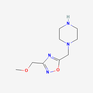 molecular formula C9H16N4O2 B1428080 1-{[3-(Methoxymethyl)-1,2,4-oxadiazol-5-yl]methyl}piperazine CAS No. 1239771-52-8