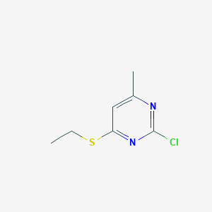 molecular formula C7H9ClN2S B1428085 2-氯-4-(乙硫基)-6-甲基嘧啶 CAS No. 89856-79-1
