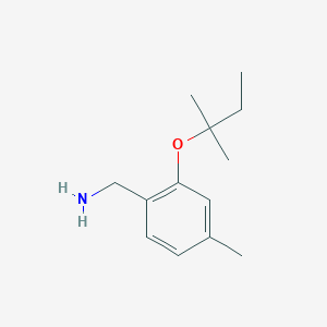 B1428093 {4-Methyl-2-[(2-methylbutan-2-yl)oxy]phenyl}methanamine CAS No. 1251304-56-9