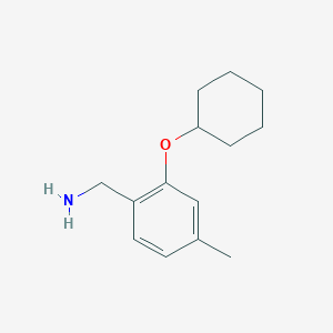 molecular formula C14H21NO B1428100 [2-(Cyclohexyloxy)-4-methylphenyl]methanamine CAS No. 1250951-47-3
