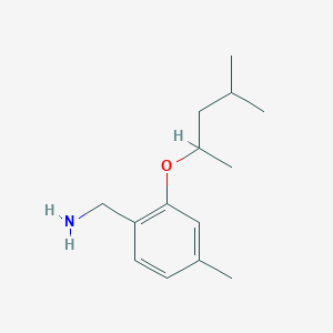 molecular formula C14H23NO B1428101 {4-Methyl-2-[(4-methylpentan-2-yl)oxy]phenyl}methanamine CAS No. 1249037-82-8