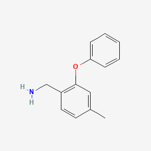 molecular formula C14H15NO B1428112 (4-Methyl-2-phenoxyphenyl)methanamine CAS No. 1247468-69-4