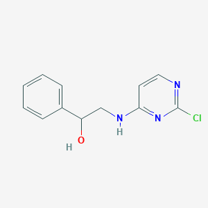 molecular formula C12H12ClN3O B1428123 2-(2-Chloropyrimidin-4-ylamino)-1-phenylethanol CAS No. 1009330-01-1