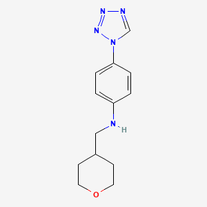 B1428128 N-(oxan-4-ylmethyl)-4-(1H-1,2,3,4-tetrazol-1-yl)aniline CAS No. 1281422-47-6