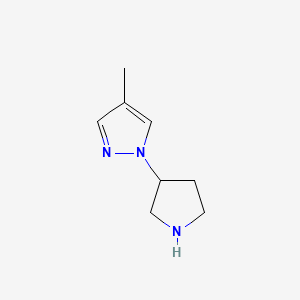 molecular formula C8H13N3 B1428133 4-methyl-1-(pyrrolidin-3-yl)-1H-pyrazole CAS No. 1247682-09-2