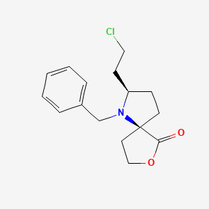 molecular formula C16H20ClNO2 B14281356 (2R,5R)-1-benzyl-2-(2-chloroethyl)-7-oxa-1-azaspiro[4.4]nonan-6-one 