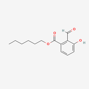 molecular formula C14H18O4 B14281461 Hexyl 2-formyl-3-hydroxybenzoate CAS No. 131524-42-0