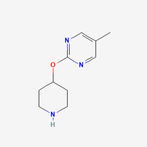 molecular formula C10H15N3O B1428160 5-Methyl-2-(piperidin-4-yloxy)pyrimidine CAS No. 1211584-35-8