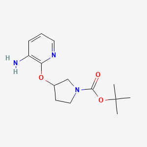 molecular formula C14H21N3O3 B1428165 Tert-butyl 3-((3-aminopyridin-2-yl)oxy)pyrrolidine-1-carboxylate CAS No. 1824530-82-6