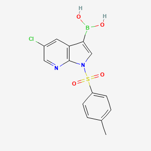molecular formula C14H12BClN2O4S B1428166 [5-Chloro-1-(4-methylbenzenesulfonyl)-1H-pyrrolo[2,3-b]pyridin-3-yl]boronic acid CAS No. 1417422-00-4