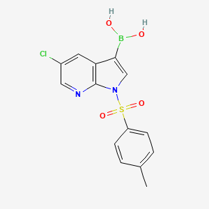 molecular formula C14H12BClN2O4S B1428166 [5-氯-1-(4-甲苯磺酰基)-1H-吡咯并[2,3-b]吡啶-3-基]硼酸 CAS No. 1417422-00-4