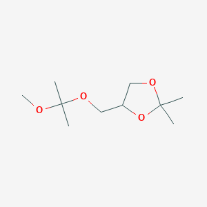 molecular formula C10H20O4 B14281768 4-{[(2-Methoxypropan-2-yl)oxy]methyl}-2,2-dimethyl-1,3-dioxolane CAS No. 155337-39-6
