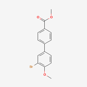 molecular formula C15H13BrO3 B1428179 3'-Bromo-4'-methoxy-biphenyl-4-carboxylic acid methyl ester CAS No. 166984-07-2