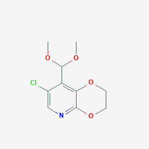 molecular formula C10H12ClNO4 B1428184 7-Chloro-8-(dimethoxymethyl)-2,3-dihydro-[1,4]dioxino[2,3-b]pyridine CAS No. 1346446-96-5