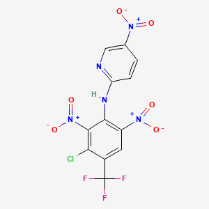 molecular formula C12H5ClF3N5O6 B14281848 N-(3-Chloro-2,6-dinitro-4-(trifluoromethyl)phenyl)-5-nitropyridin-2-amine CAS No. 133229-93-3