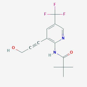 B1428186 N-(3-(3-Hydroxyprop-1-yn-1-yl)-5-(trifluoromethyl)pyridin-2-yl)pivalamide CAS No. 1346447-01-5