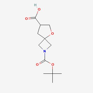 molecular formula C12H19NO5 B1428194 2-(tert-Butoxycarbonyl)-5-oxa-2-azaspiro[3.4]octane-7-carboxylic acid CAS No. 1251009-46-7