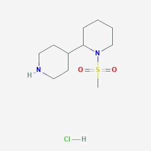 molecular formula C11H23ClN2O2S B1428198 1-(Methylsulfonyl)-2,4'-bipiperidine hydrochloride CAS No. 1361114-84-2