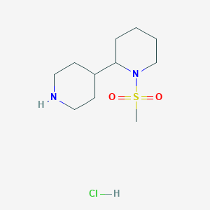 molecular formula C11H23ClN2O2S B1428198 1-Methanesulfonyl-[2,4']bipiperidinylhydrochloride CAS No. 1361114-84-2