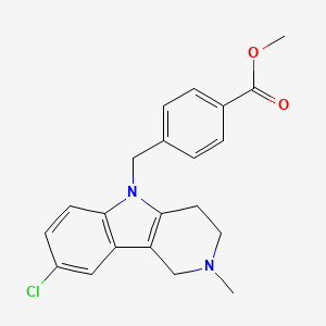 molecular formula C21H21ClN2O2 B1428200 methyl 4-({8-chloro-2-methyl-1H,2H,3H,4H,5H-pyrido[4,3-b]indol-5-yl}methyl)benzoate CAS No. 1354547-26-4