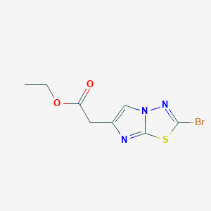 molecular formula C8H8BrN3O2S B1428205 (2-Bromo-Imidazo[2,1-B][1,3,4]Thiadiazol-6-Yl)-Acetic Acid Ethyl Ester CAS No. 1251008-63-5