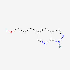molecular formula C9H11N3O B1428208 3-(1H-吡唑并[3,4-b]吡啶-5-基)丙醇 CAS No. 1346447-07-1