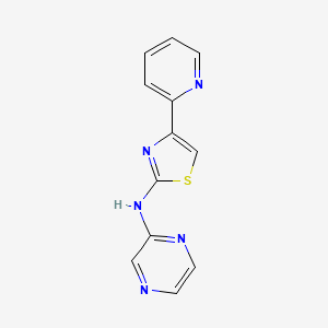 molecular formula C12H9N5S B14282116 N-[4-(Pyridin-2-yl)-1,3-thiazol-2-yl]pyrazin-2-amine CAS No. 156272-82-1