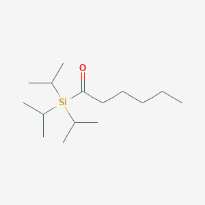 molecular formula C15H32OSi B14282160 Silane, tris(1-methylethyl)(1-oxohexyl)- CAS No. 123290-16-4