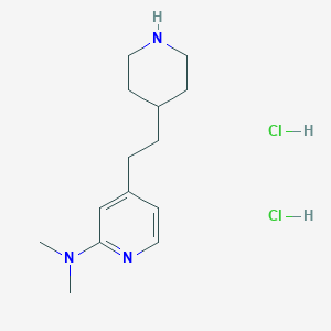 molecular formula C14H25Cl2N3 B1428218 Dimethyl-[4-(2-piperidin-4-yl-ethyl)-pyridin-2-yl]-amine dihydrochloride CAS No. 1361115-96-9