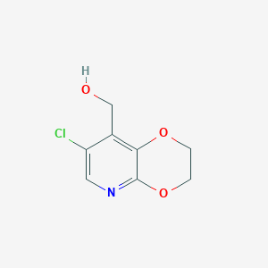 molecular formula C8H8ClNO3 B1428220 (7-Chloro-2,3-dihydro-[1,4]dioxino[2,3-b]pyridin-8-yl)methanol CAS No. 1346447-14-0