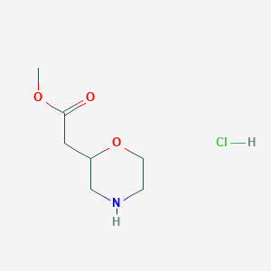 molecular formula C7H14ClNO3 B1428222 Methyl 2-(morpholin-2-yl)acetate hydrochloride CAS No. 1187932-65-5