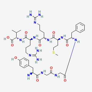 molecular formula C44H68N14O10S B1428226 L-Tyrosylglycylglycyl-L-phenylalanyl-L-methionyl-N~5~-(diaminomethylidene)-L-ornithyl-N~5~-(diaminomethylidene)-L-ornithyl-L-valine CAS No. 88866-92-6