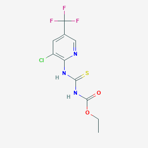 molecular formula C10H9ClF3N3O2S B1428229 ethyl N-{[3-chloro-5-(trifluoromethyl)pyridin-2-yl]carbamothioyl}carbamate CAS No. 1206641-15-7