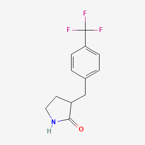 molecular formula C12H12F3NO B1428234 3-[4-(Trifluoromethyl)benzyl]pyrrolidin-2-one CAS No. 1350989-17-1