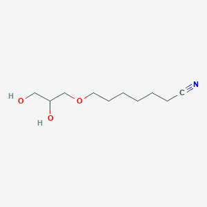 molecular formula C10H19NO3 B14282358 Heptanenitrile, 7-(2,3-dihydroxypropoxy)- CAS No. 138594-19-1