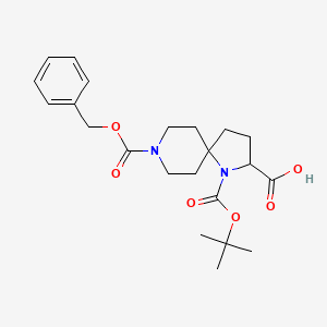 molecular formula C22H30N2O6 B1428236 8-(Benzyloxycarbonyl)-1-(Tert-Butoxycarbonyl)-1,8-Diazaspiro[4.5]Decane-2-Carboxylic Acid CAS No. 1250996-12-3