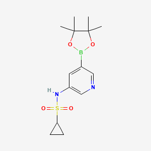 molecular formula C14H21BN2O4S B1428239 N-(5-(4,4,5,5-tetramethyl-1,3,2-dioxaborolan-2-yl)pyridin-3-yl)cyclopropanesulfonamide CAS No. 1083327-53-0