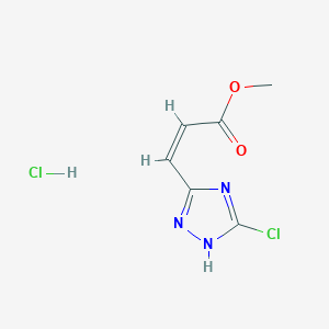 molecular formula C6H7Cl2N3O2 B1428249 甲基(2Z)-3-(5-氯-1H-1,2,4-三唑-3-基)丙烯酸甲酯盐酸盐 CAS No. 1401428-43-0