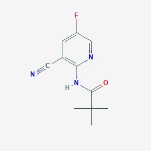molecular formula C11H12FN3O B1428253 N-(3-Cyano-5-fluoropyridin-2-yl)pivalamide CAS No. 1346447-40-2