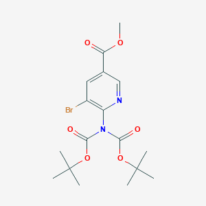 molecular formula C17H23BrN2O6 B1428263 Methyl 6-{bis[(tert-butoxy)carbonyl]amino}-5-bromopyridine-3-carboxylate CAS No. 1393845-63-0