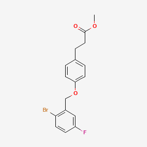 molecular formula C17H16BrFO3 B1428266 Methyl 3-{4-[(2-bromo-5-fluorophenyl)methoxy]phenyl}propanoate CAS No. 1407516-40-8