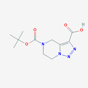 molecular formula C11H16N4O4 B1428270 5-(tert-Butoxycarbonyl)-4,5,6,7-tetrahydro-[1,2,3]triazolo[1,5-a]pyrazine-3-carboxylic acid CAS No. 1251002-60-4
