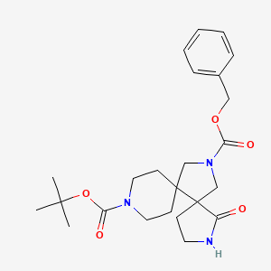 molecular formula C24H33N3O5 B1428285 13-O-benzyl 9-O-tert-butyl 4-oxo-3,9,13-triazadispiro[4.0.56.35]tetradecane-9,13-dicarboxylate CAS No. 1251007-50-7