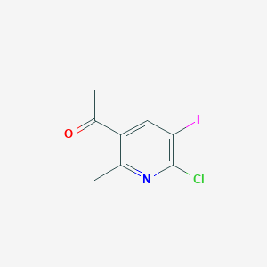 molecular formula C8H7ClINO B1428289 1-(6-Chloro-5-iodo-2-methylpyridin-3-yl)ethan-1-one CAS No. 1407516-42-0