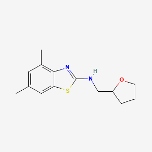 4,6-dimethyl-N-(tetrahydrofuran-2-ylmethyl)-1,3-benzothiazol-2-amine
