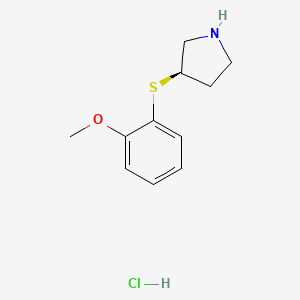 molecular formula C11H16ClNOS B1428299 (R)-3-((2-Methoxyphenyl)thio)pyrrolidine hydrochloride CAS No. 1417789-77-5